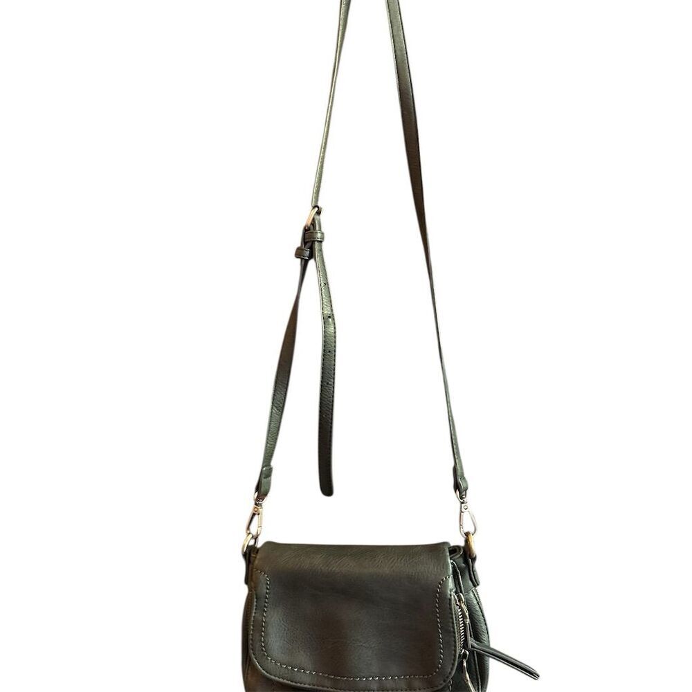Antik Kraft Women's Green Leather Crossbody Bag w/ Adjustable Strap